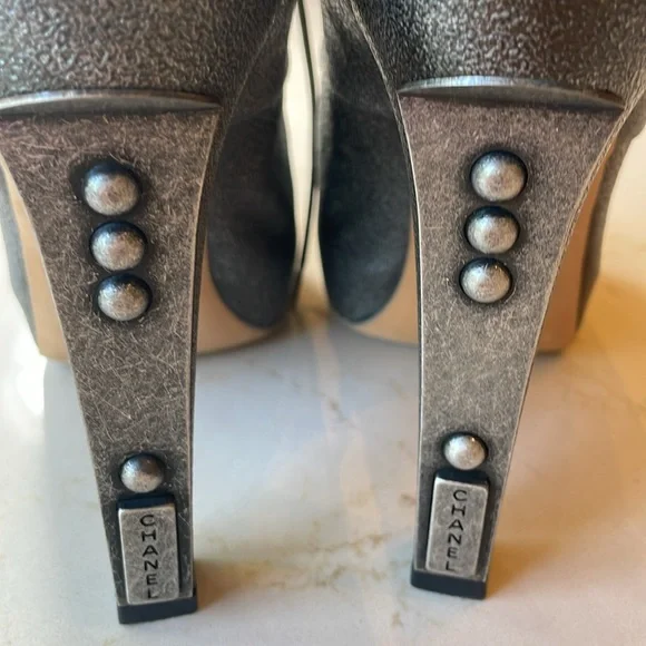 Chanel Silver Gray Boots - Picture 4 of 14